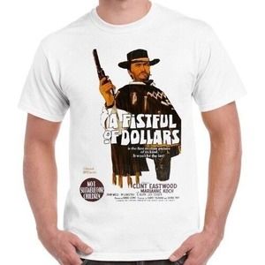A Fistful Of Dollars Western Poster Movie Vintage Retro T Shirt